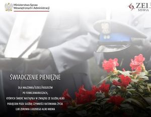 czapka policyjna, kwiaty i tors policjanta w mundurze