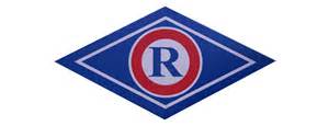 tzw. &amp;quot;R&amp;quot; logo RD. Duża litera R w kolorze niebieskim, obramowana czerwonym kołem, w niebieskim rombie