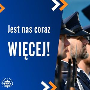 policjanci na niebieskim tle i treść