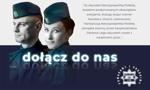 policjant i policjantka w tle treść