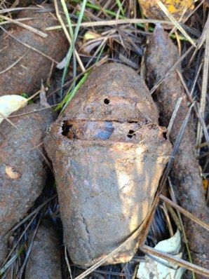 granatnik w tle trawa