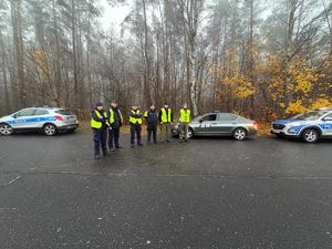 policjanci i żandarmeria w tle służbowe pojazdy