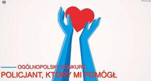 treść i niebieskie dłonie trzymające czerwone serce