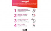 ulotka z 4 uwagami ostrzegającymi,