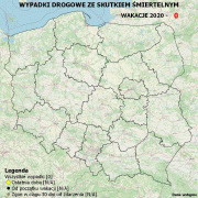 mapa Polski, w tle czerwone &quot;0&quot;